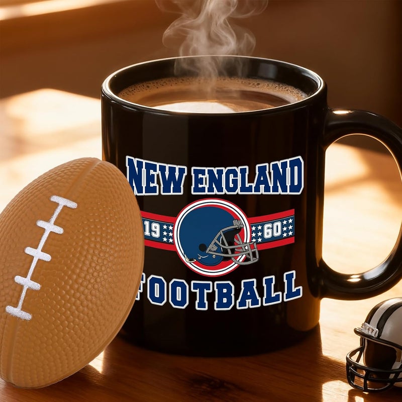 Kiraddle 2 in 1 Football Fan Ceramic Coffee Mug Cup Patriot Themed Merch Shop Men Women Sport Stuff Gear Apparel Team Desk Decor Accessories Merchandise Dad Boyfriend Bf Birthday Christmas Funny Cool Xmas Gift - Image 1